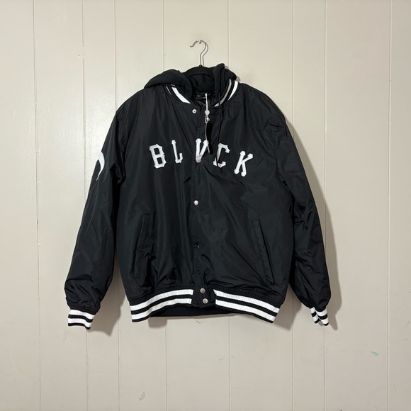 Black Scale Grand Slam Hooded Varsity Jacket Size L NWT - Picture 4 of 12